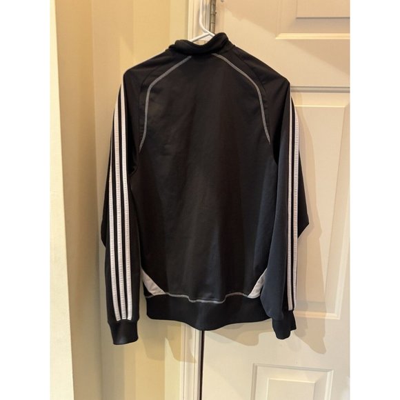 Women Adidas Black White Stripes Full Zip Jacket Size S - Picture 2 of 2